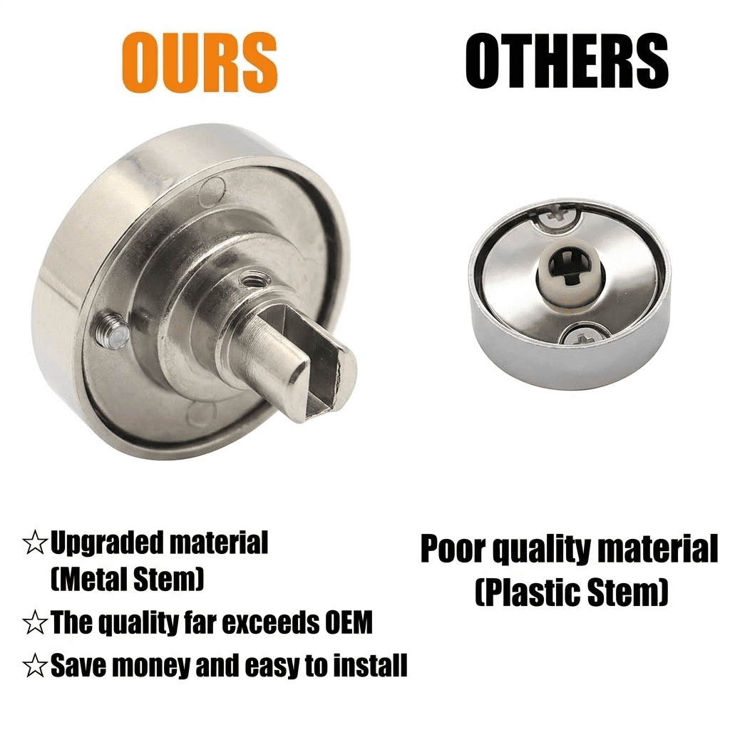 DG64-00473A Gas Stove Knob Replacement for Samsung Range Oven, Stainless Steel Look Burner Control Dial