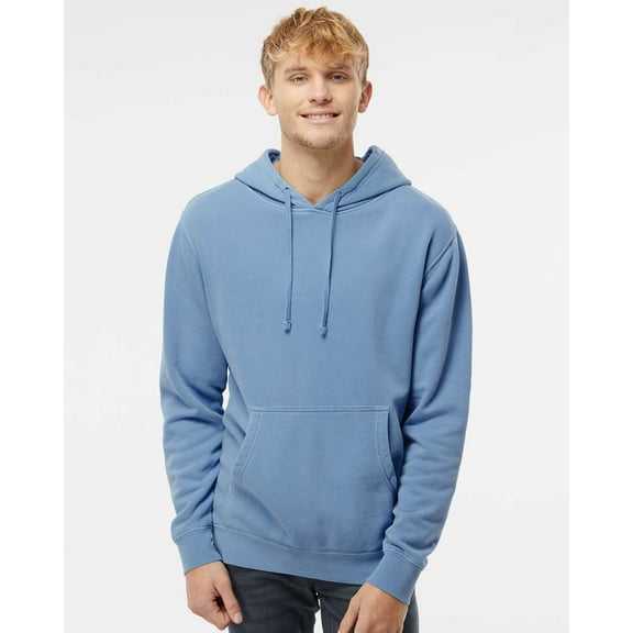 Independent Trading Co. Unisex Midweight Pigment-Dyed Hooded Sweatshirt Size M Color Blues
