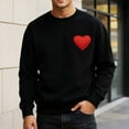 thumbnail image 2 of XIAOCHA Men Sweatshirt Valentine Loose Long Sleeve Crew Neck Sweatshirts Soft Comfortable Heart Patch Print Daily Casual Top, 2 of 7