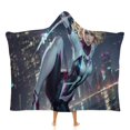 thumbnail image 1 of Gwen: Mujer Araña Manta Capa con Capucha Anti-Bolitas, Manta de Lana Ártica Suave, Manta Portátil de Felpa Ligera y Lujosa, Poncho para Siesta en Casa y Oficina, 100*130cm, 1 of 6