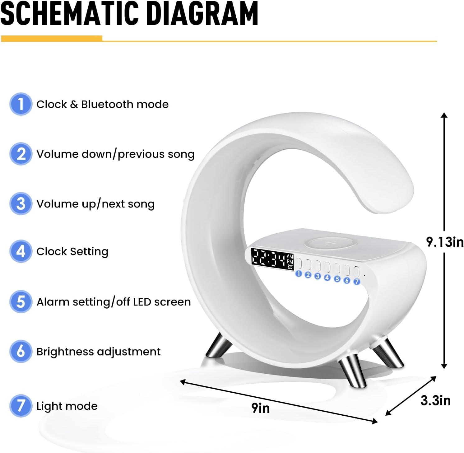 Bluetooth Speaker Wireless Charging Multi-Function Atmosphere Night Light Alarm Clock Birthday Phone Desk Lamp Speaker Moonlight