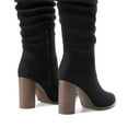 thumbnail image 4 of BURUDANI Women Slouchy Knee-High Suede Boots Pointed Toe, Chunky Block Heel, Side-Zip Pull-On Comfort, 4 of 6