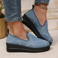 thumbnail image 4 of Miluxas Women's Denim Penny Loafers Breathable Flat Shoes Comfortable & Lightweight Slip-Ons Light Blue 9.5(43), 4 of 7