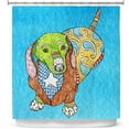 thumbnail image 1 of Shower Curtains 70" x 73" from DiaNoche Designs by Marley Ungaro - Dachshund Aqua, 1 of 1