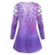 thumbnail image 3 of Tallas grandes con cremallera en V cuello floral escalera recortado frío hombro superior Rosegal Mangas largas de talla grande, 3 of 5