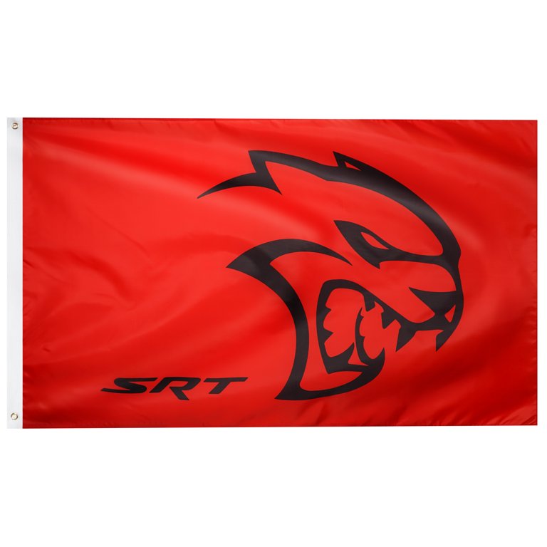 DANF 3x5ft Flag for Dodge Challenger SRT Car Flag Hellcat 100D 2X Thick  Quality Banner Canvas Header