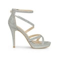 thumbnail image 3 of BLISSFUL STEP Women Glitter Platform Strappy Stiletto Heel Sandals, 3 of 6