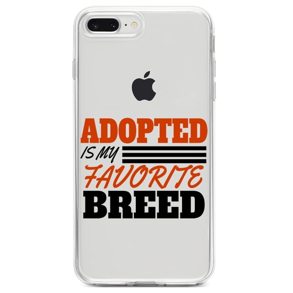 DistinctInk Clear Shockproof Hybrid Case for iPhone 7 PLUS / 8 PLUS (5.5" Screen) TPU Bumper Acrylic Back Tempered Glass Screen Protector - Adopted is My Favorite Breed