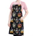 thumbnail image 5 of Pioneer Flower Floral Print Pattern Apron for Women and Men, Cotton Linen Waterproof with Pockets, Adjustable, 33x27 Inch for Kitchen, Gardening, BBQ, Salon, 5 of 6