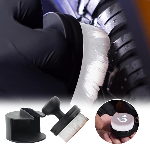 Fiudx Cepillo para Limpiar Neumáticos, Cerdas Suaves de Nailon, Mango Ergonómico para Una Aplicación Precisa, Fácil de Enjuagar y Guardar, Kit para Detallado de Autos, Ideal para Entusiastas de Los A