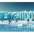 thumbnail image 4 of Heart Shaped Neon Banner with Gears Design Bienvenidos Lettering Background Backdrop Party Decorations for Welcome Events Gatherings Celebrations Photo Shoots, 4 of 4
