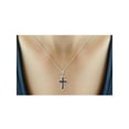thumbnail image 2 of JewelersClub Black Diamond Accent Sterling Silver Cross Pendant, 18", 2 of 3