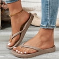 thumbnail image 5 of Rokment Women's Men's Thick Sole Flip Flops Non-Slip Cushioned Beach Pool Water Slide Sandals Comfortable Orthopedic Summer Thong Slippers Brown Size 7.5, 5 of 7