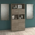 thumbnail image 6 of Office 500 5 Shelf Bookcase with Doors in Modern Hickory - Engineered Wood, 6 of 6