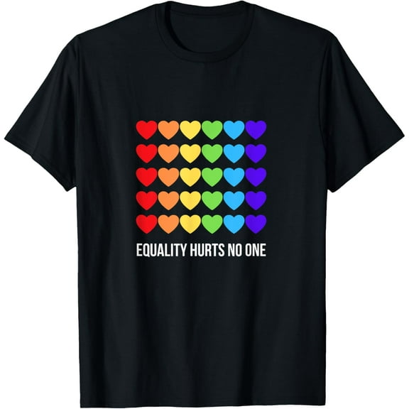 Equality Hurts No One LGBT Gay Pride Equality & Human Rights T-ShirtMen and women, Black T-shirt, size: Extra large