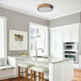 thumbnail image 2 of C Cattleya 12.75'' Black Flush Mount Light with Dimmable LED and Wood Accent, 2 of 7