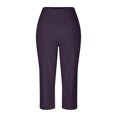 thumbnail image 4 of Jsaierl Capri Pants for Women Casual Elastic Waist Capri Shorts Ladies Wide Leg Cotton Skimmer Capris Yoga Solid Color Athletic Capris Womens Summer Pants, 4 of 7