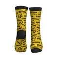 thumbnail image 2 of Unisex Caution Tape Novelty Ankle Socks Colorful ComfortSoft Lightweight Sports Athletic Socks, 2 of 7