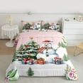 thumbnail image 2 of Homewish Cartoon Snowman 3-Piece Full Size Comforter Sets for Kids Children,Merry Christmas Tree Bedding Comforter Set,Happy Xmas Lightweight Bedding Sets,Lightweight Room Decor,Reversible, 2 of 8