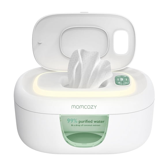 Calentador de toallitas Húmedas para bebés Momcozy Dispensador de Gran capacidad con luz nocturna