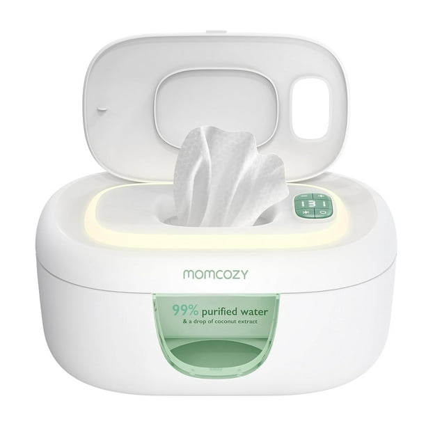 Calentador de toallitas Húmedas para bebés Momcozy Dispensador de Gran capacidad con luz nocturna