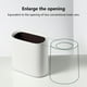 thumbnail image 5 of Cubo de basura de plástico delgado blanco, cubo de reciclaje, basurero delgado, basurero de plástico estrecho para dormitorio, baño, oficina, lavandería, cocina, baño, inodoro, desmontable, 5 of 6