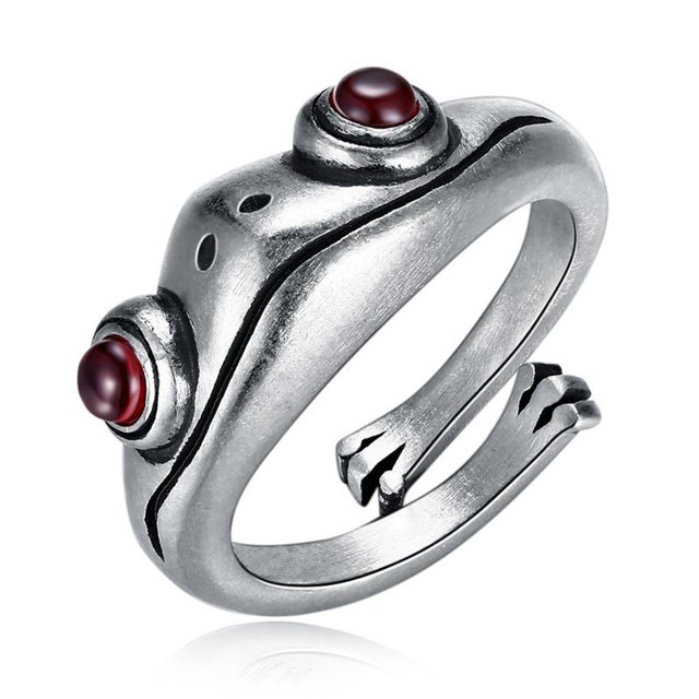 Bonitos anillos de diseño Simple para hombres y mujeres, anillo Vintage con sonrisa de serpiente y rana de búho para mujer y niña, regalo de joyería Punk Retro de Color plateado antiguo Tan Jianjun unisex