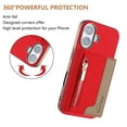 thumbnail image 4 of Allytechgroup 2-in-1 Magnetic Wallet Case for Apple iPhone 16 Plus, Detachable Card Holder with Zipper Pocket RFID Blocking Kickstand PU Leather Protective Flip Cover with 6 Slots, Red, 4 of 6