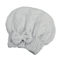 Vocoste Diamond Shape Hair Drying Towel Dry Cap Lightweight Strong Absorbent for After Bath Drying Hair Gray