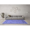 thumbnail image 3 of Ahgly Company Machine Washable Indoor Round Oriental Blue Industrial Area Rugs, 3' Round, 3 of 4