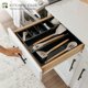 thumbnail image 2 of KitchenEdge Organizador de cajones de cocina ajustable para utensilios y trastos 1 compartimento grande y 5 pequeños Divisores de pared ajustables Patas antideslizantes Acabado en negro 100% madera de, 2 of 5