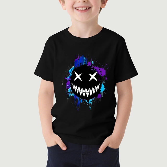 hengsof T-Shirt Graphique à Manches Courtes pour Enfants Unisexe, Motif Imprimé Mignon, Col Rond Décontracté, T-Shirt d'Été Léger pour Jouer, Haut pour 1-13 Ans