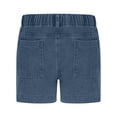 thumbnail image 4 of Pantalones cortos de mezclilla for mujer de talle alto con cordón elástico en la cintura elástica de moda Jorts de mezclilla pantalones cortos de verano, 4 of 7