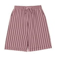 thumbnail image 7 of XuJwPNcy Womens Summer Fashion Shorts Drawstring High Waisted Wide Leg Shorts with Pockets Striped Short Pant, 7 of 7