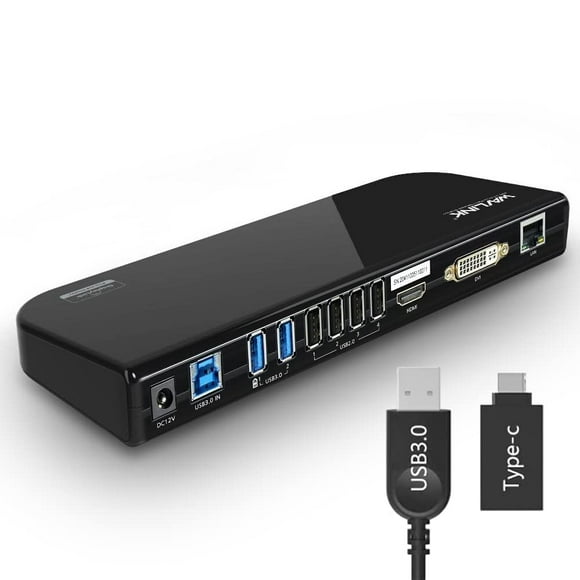 Estación de acoplamiento WAVLINK USB para portátil con dos monitores HDMI VGA