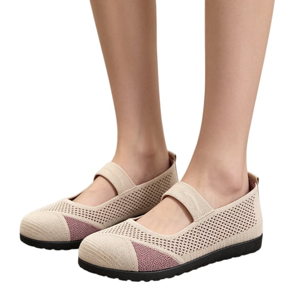 Dlongli Women's Ballet Shoes Comfortable Slip on Round Toe Flat Casual Shoes for Walking Driving Dressy