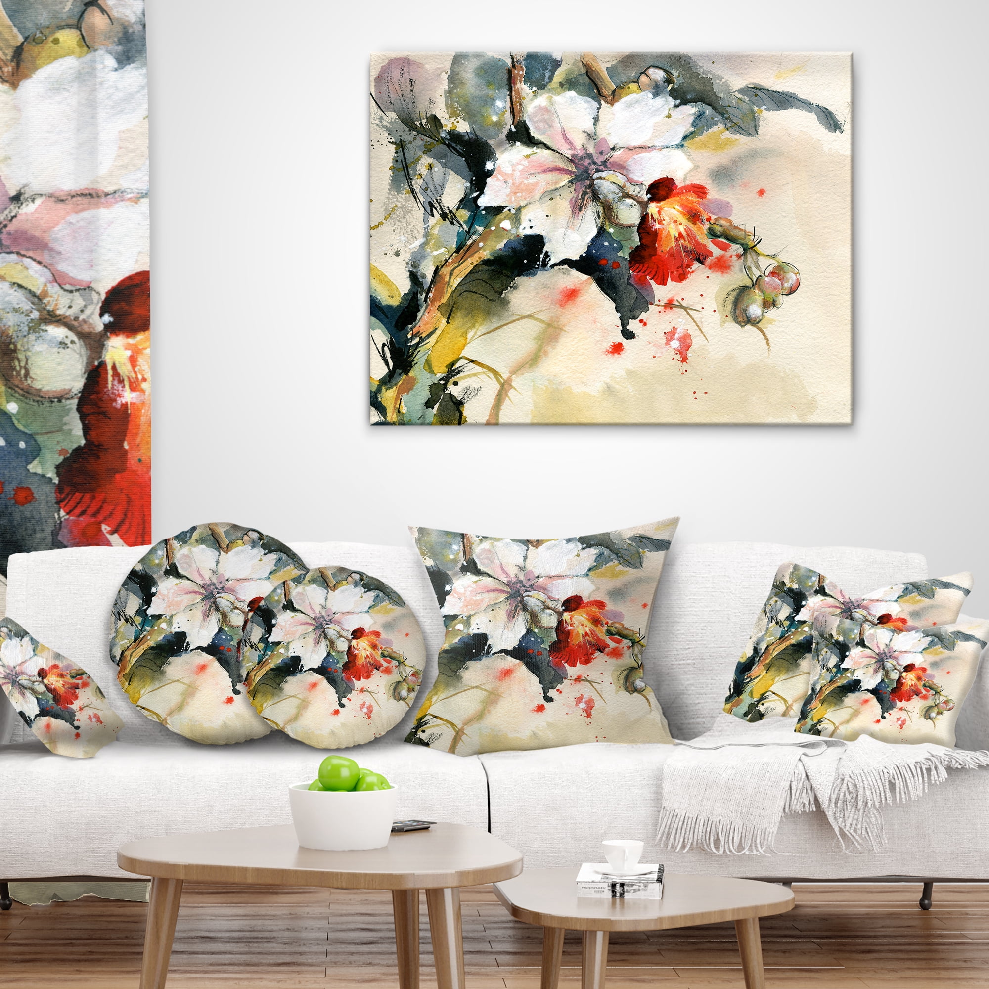 Designart Orchid in Bloom - Floral Throw Pillow - 12x20