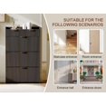 thumbnail image 3 of QinaQin Slim Three-Compartment Shoe Cabinet with a 31.5-Inch Recessed Design, Adjustable Shelves, and Freestanding Entryway Storage Unit, 3 of 9