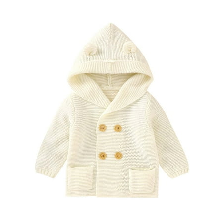 

Winter Savings Clearance! Dezsed 3-24Months Toddler Baby Boys Girls Winter Jackets Solid Color Cute Ears Knitted Tops Warm Coats Long Sleeve Buttons Outerwear Infantis Fall Clothing