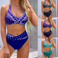 thumbnail image 2 of ENJOYW 2 Pcs/Set Women Swimsuit Set Backless Wireless Padded Soft Swimwear Set for SwimmingPolyester, 2 of 7