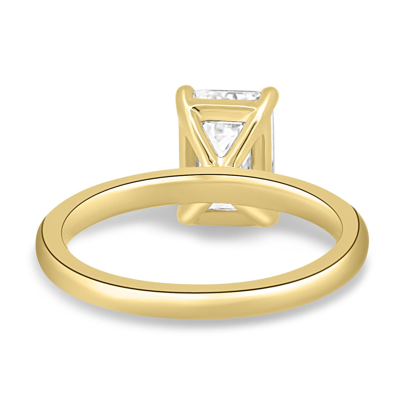 ESTE ORIGIN 2Ct Emerald Cut Moissanite Solitaire Ring in 14K Yellow Gold Emerald Ring for Women – Emerald Engagement Ring, US 7.