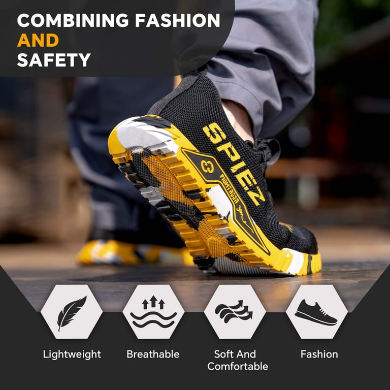 SPIEZ Steel Toe Work Shoes, Slip-Resistant, Puncture  display picture 2