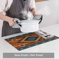 thumbnail image 4 of Aztec Southwest Placemats for Dinning Table Set of 4, Vintage Geometric Farmhouse Art Burlap Kitchen Place Mats Waterproof Cloth Table Mats, Indoor Outdoor Placemats Easy Clean Dinner Decor, 4 of 8