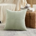 thumbnail image 5 of Fancy Homi 2 Packs Sage Green Decorative Throw Pillow Covers 20x20 inch for Living Room Couch Bed Sofa, Farmhouse Boho Home Decor, Soft Corss Corduroy Patchwork Accent Square Cushion Case 50x50 cm, 5 of 10