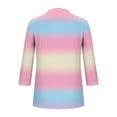 thumbnail image 4 of Miluxas 3/4 Sleeve Tops for Women Henley Neck Shirts Elbow Sleeve Casual Tshirts Pink XL(XL), 4 of 5