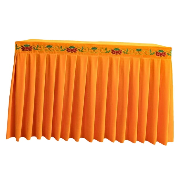 DOLITY Buddhist Tablecloth Buddhist Table Skirt for Dining Room Ornament Decoration Golden Lotus