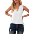 thumbnail image 1 of Top de Tirantes Holgado Sin Mangas con Cuello en V y Encaje de Pestañas de Verano, , Talla XL, 1 of 10