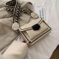 thumbnail image 4 of Bolso de un solo hombro para mujer, bolso de mensajero de piel sintética para citas, bolso de mensajero con forma retro, 4 of 6