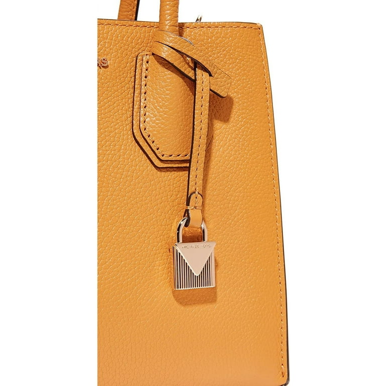 Michael Kors Mercer Pebbled Leather Crossbody Bag- Marigold
