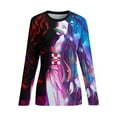 thumbnail image 6 of Demon Slayer Women's Pajama Top 3D Digital Print Sleepwear Trendy Crewneck Pullovers Long Sleeve Shirts 2XL, 6 of 8